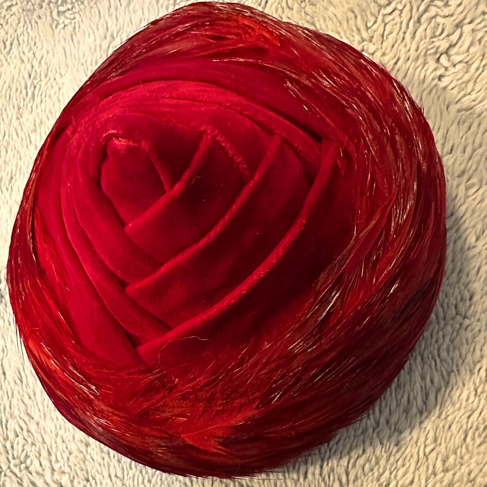 Vintage 30’s Red Feather Hat
